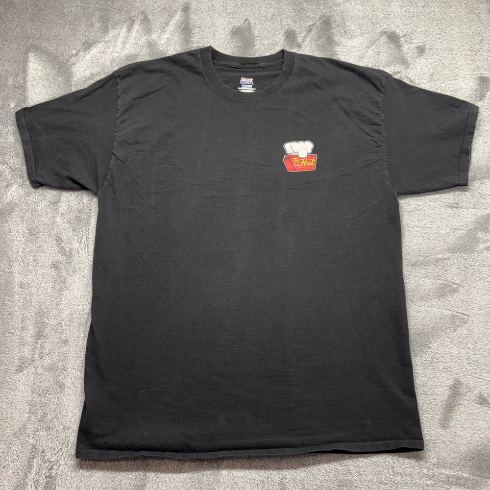 Hanes T-Shirt Mens 2XL Black Good The Hat World Famous Pastrami 65 Years Graphic